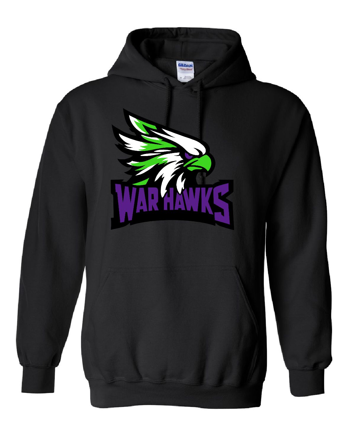 2026 Warhawks - Gildan Heavy Blend Hoodie, Color: Black, Size: YS