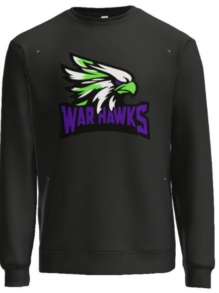 2026 Warhawks - District V.I.T. Fleece Crew, Color: Black, Size: YS