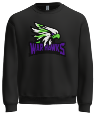 2026 Warhawks - Glidan Heavy Blend Crewneck Sweatshirt, Color: Black, Size: YS
