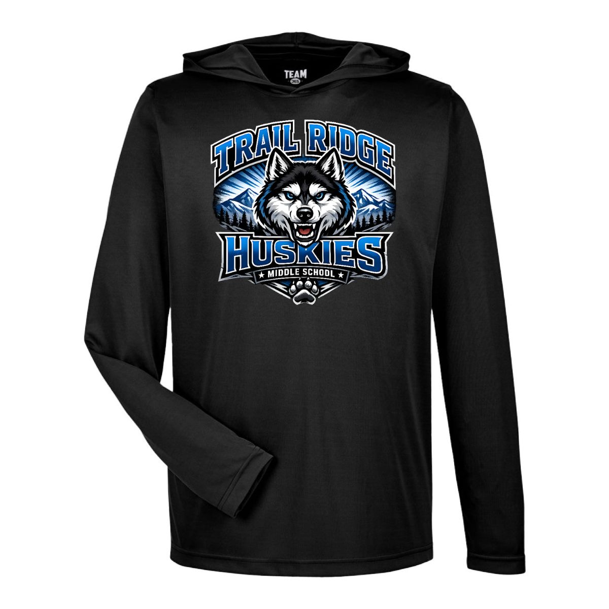 2026 TRMS Staff Shirts -Team365 Lightweigbt Moisture-Wicking Polyester Hoodie, Color: Black, Size: S