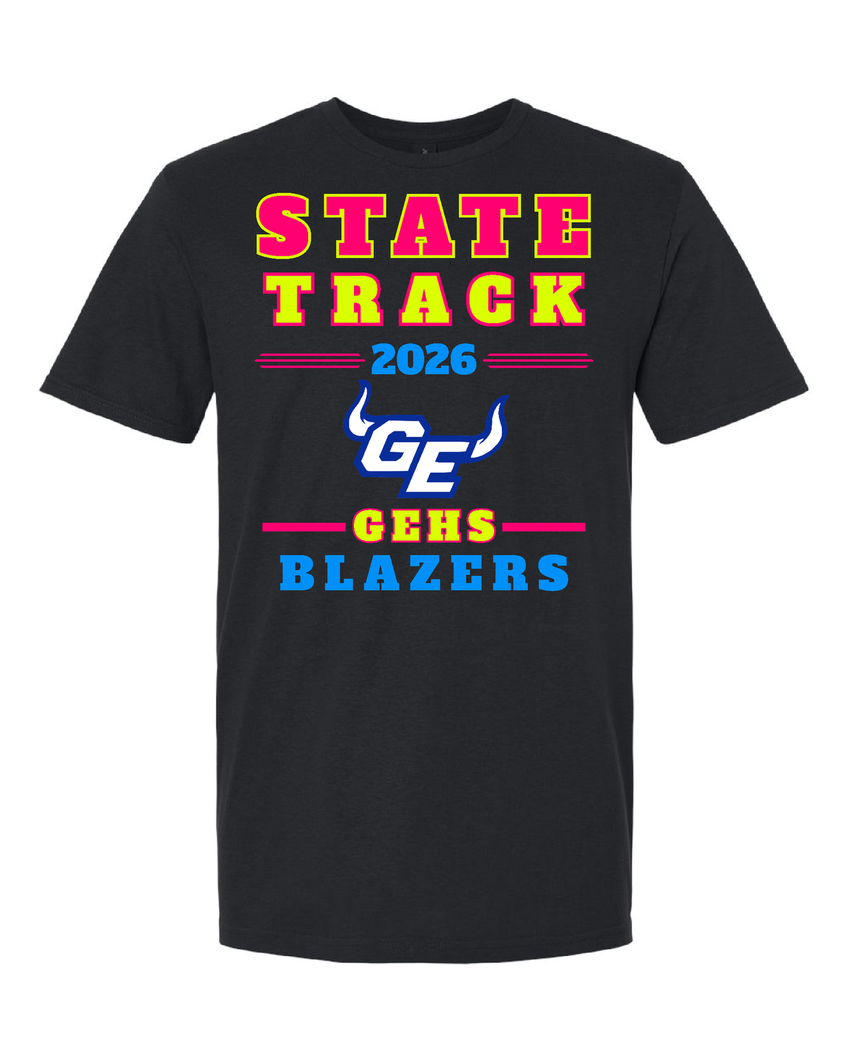 2026 State Track &amp; Field Gildan Softstyle T, Color: Black, Size: YS
