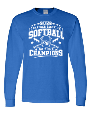 2026 GEHS Softball - State Champion- Gildan Softstyle Long Sleeve T-Shirt - Names On Back