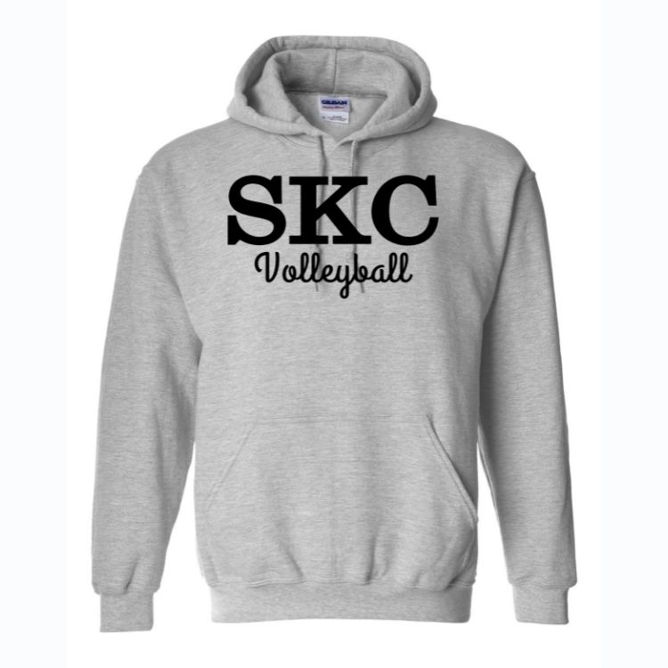 SKC Volleyball - Gildan Hoodie - Solid Sport Grey, Color: Sport Grey W Black, Size: Small
