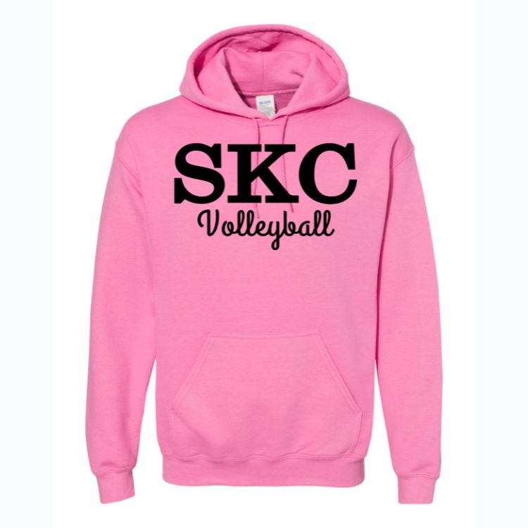 SKC Volleyball - Gildan Hoodie - Solid Pink, Color: Pink W Black, Size: Small