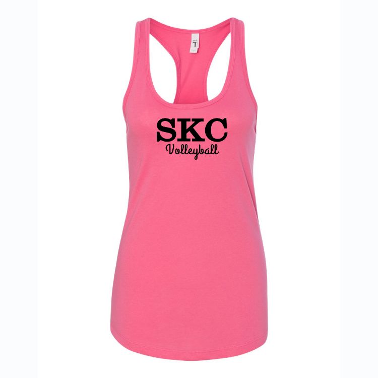 SKC Volleyball - Next Level Racerback Tank - Pink, Color: Pink W Black, Size: Extra Small