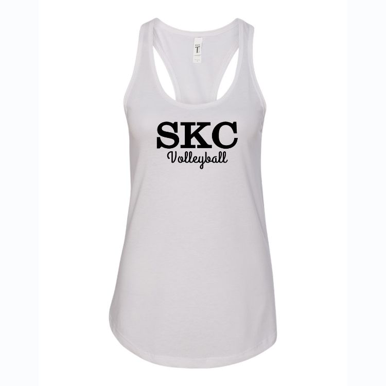 SKC Volleyball - Next Level Racerback Tank - White, Color: White W Black, Size: Extra Small