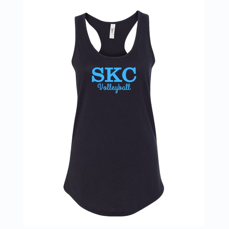 SKC Volleyball - Next Level Racerback Tank - Black, Color: Black W Blue, Size: Extra Small