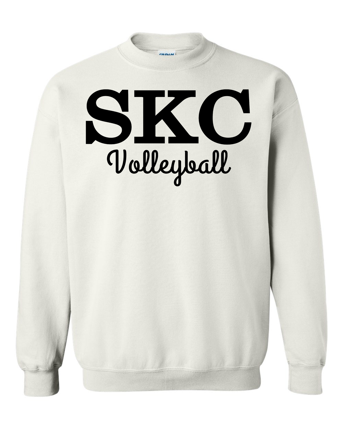 SKC Volleyball - Heavy Blend Crewneck Sweatshirt -White, Color: White W Black, Size: Youth Large