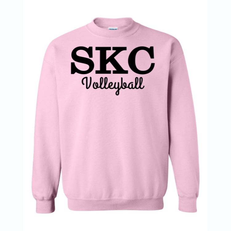 SKC Volleyball - Heavy Blend Crewneck Sweatshirt - Pink, Color: Pink W Black, Size: Youth Large