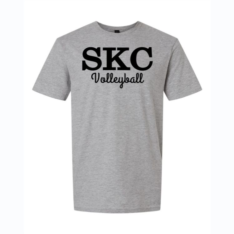 SKC - Volleyball - Gildan Softstyle T-Shirt - Sport Grey, Color: Sport Grey W Black, Size: Youth Large