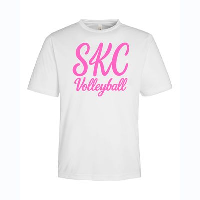 SKC Volleyball - Team 365 Polyester Cursive T-Shirt -White