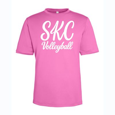 SKC Volleyball - Team 365 Polyester Cursive T-Shirt - Pink