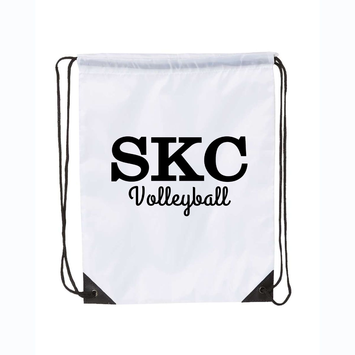 SKC Volleyball - Draw String Bag - White, Color: Black