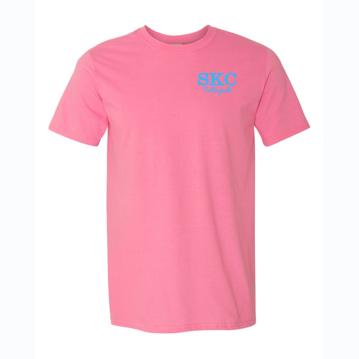 SKC Volleyball - Gildan Softstyle T-Shirt Bow- Azalea, Color: Azalea W Blue, Size: Youth Large