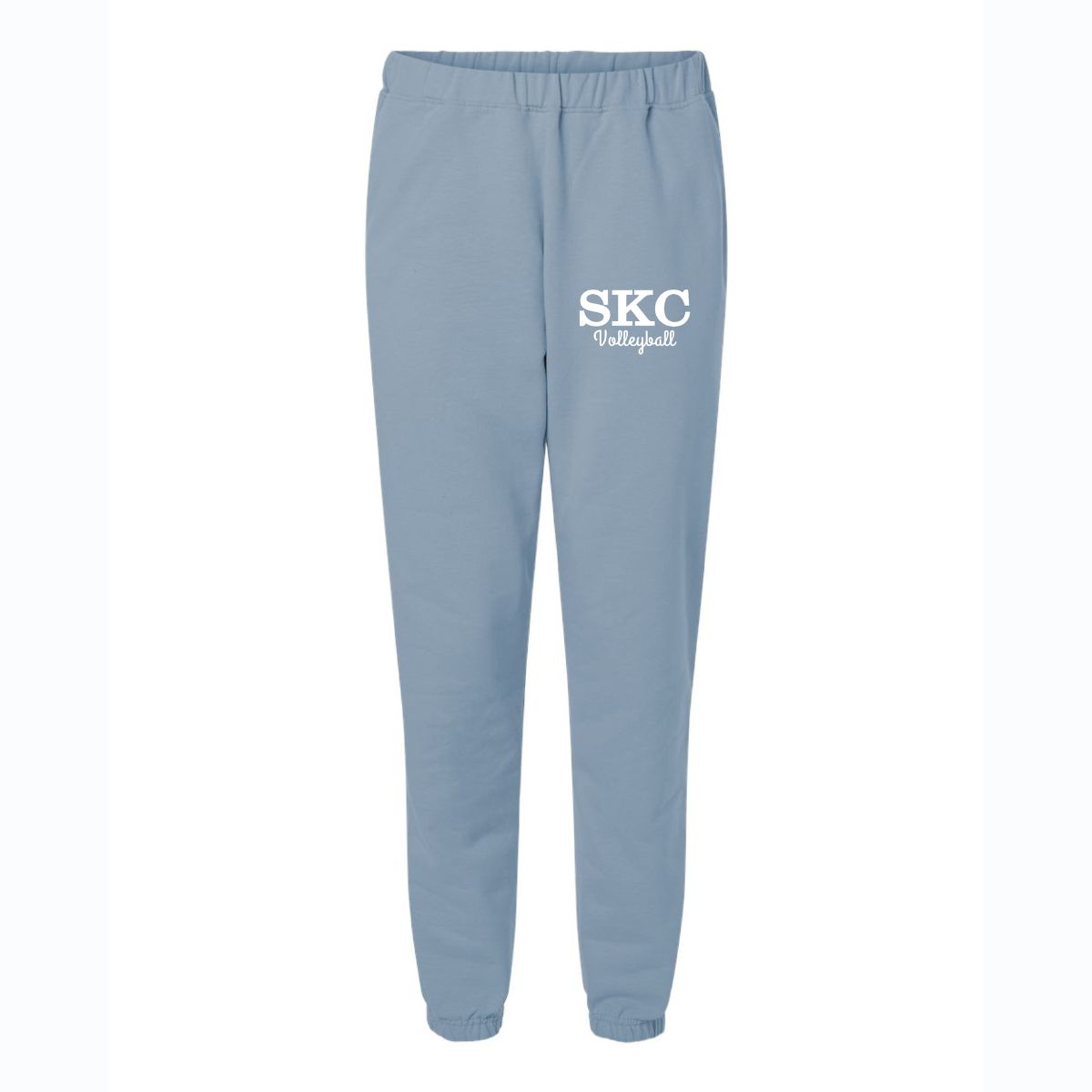 SKC Volleyball - Gildean Softstyle Poket Sweatpants - Stone Blue, Color: Stone Blue W White, Size: Small