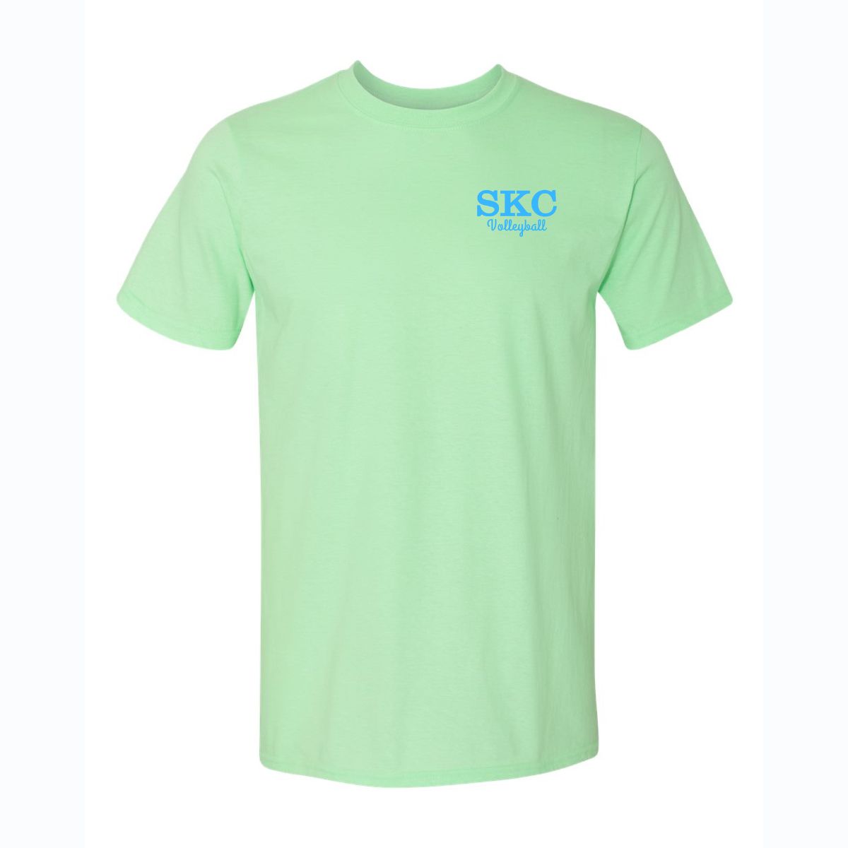 SKC Volleyball - Gildan Softstyle T-Shirt Bow - Mint, Color: Mint W Blue, Size: Youth Large
