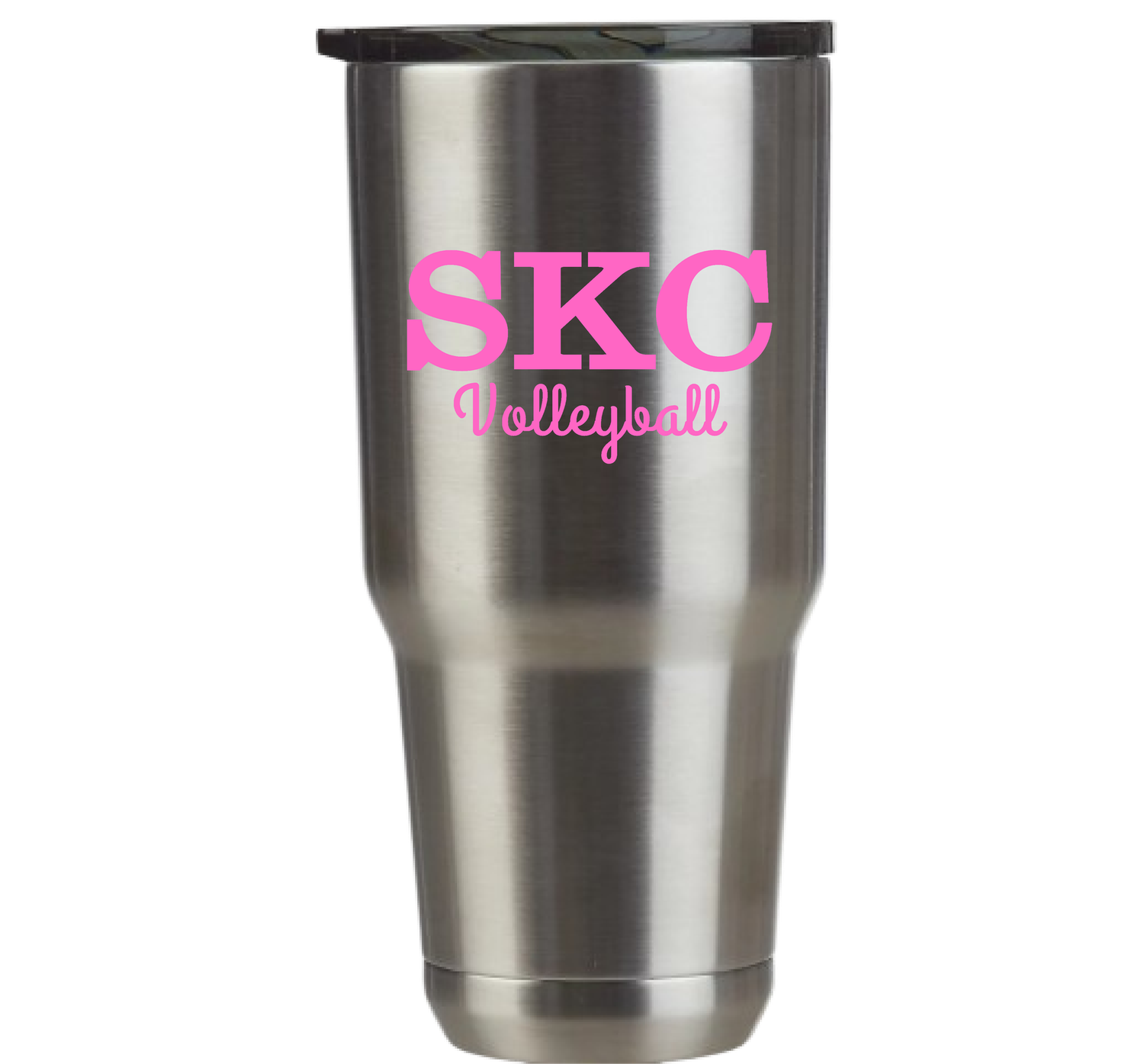 SKC 32oz Stainless Steel Cup w/ Lid, Variation: Pink Letters