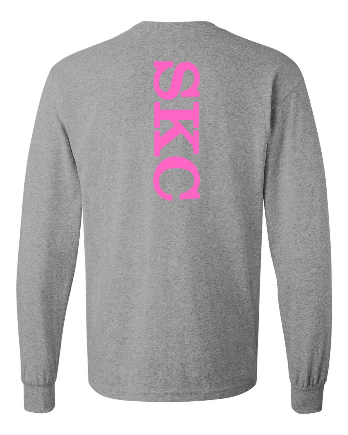 SKC Volleyball - Gildan Heavy Cotton Long Sleeve T-Shirt - Vertical -Sport Gray, Color: Sport Grey W Pink, Size: Youth Large