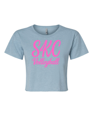 SKC-Volleyball - Next Level - Crop Top Tee -Stonewash Denim