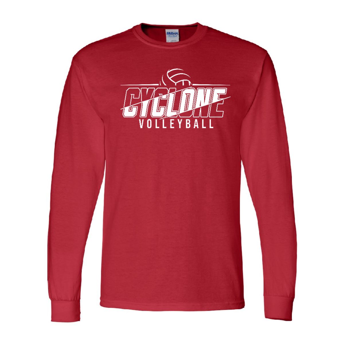 Santa Fe Trail Volleyball - Gildan Soft Style Long Sleeve T-Shirt, Color: Red, Size: YS