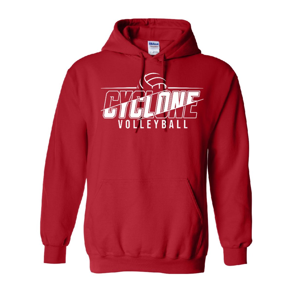 Santa Fe Trail Volleyball - Gildan Heavy Blend Hoodie, Color: Red, Size: YS