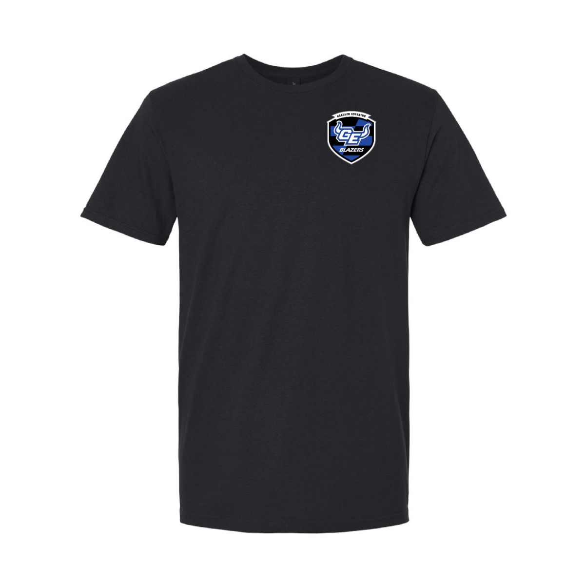 2026 Soccer T-Shirt Crest Pocket - Gildan Softstyle, Color: Black, Size: YS