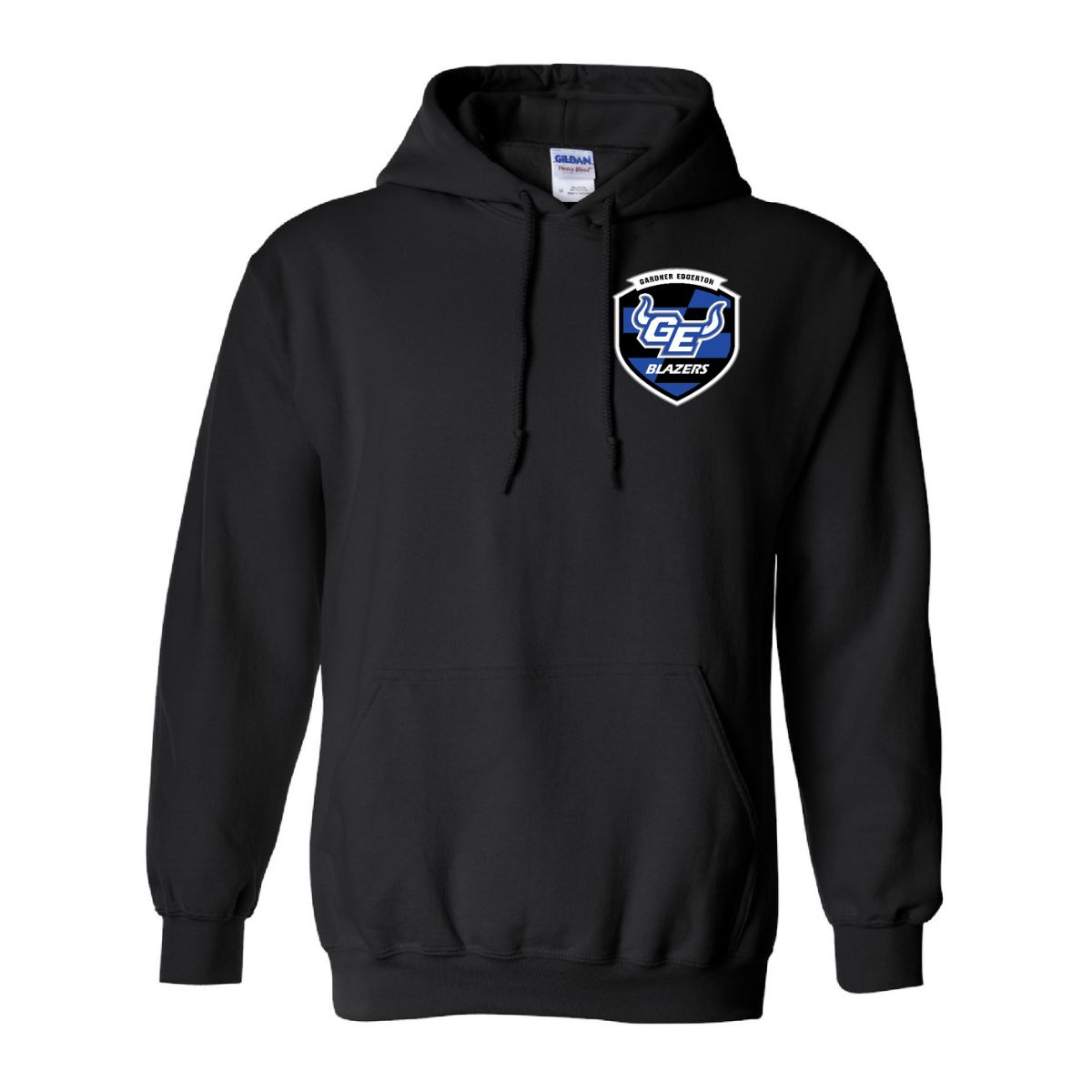 2026 GEHS Pocket Crest Soccer Hoodie - Gildan Heavy Blend, Color: Black, Size: YS