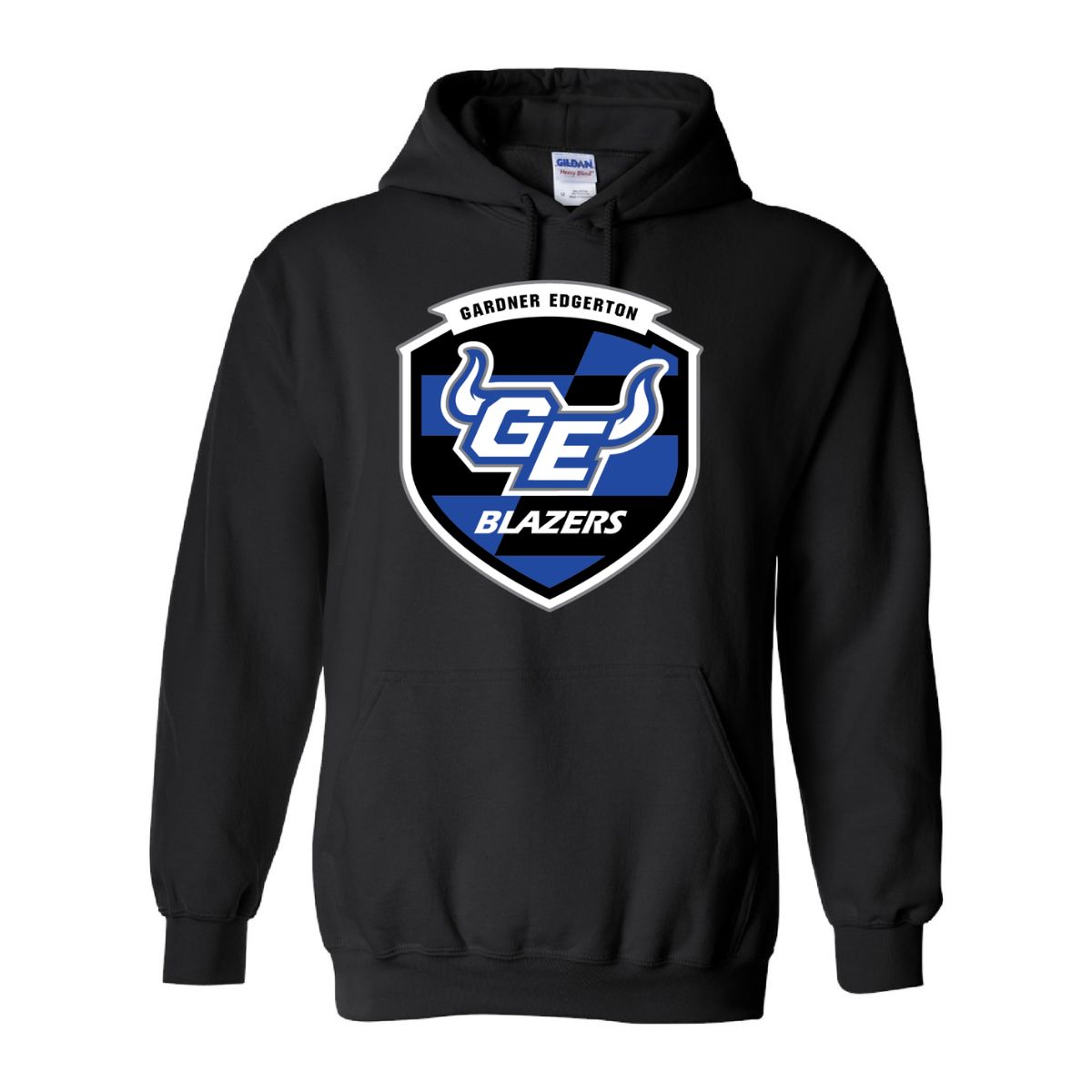 2026 GEHS Crest Soccer Hoodie - Gildan Heavy Blend, Color: Black, Size: YS