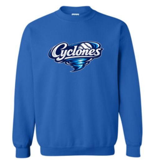 2026 - Cyclones Gildan Heavy Blend Sweatshirt, Color: Royal, Size: Youth Small