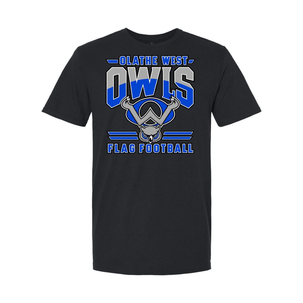 2026 - Olathe West Flag Football Logo - Gildan Softsyle, Color: Black, Size: Youth Small