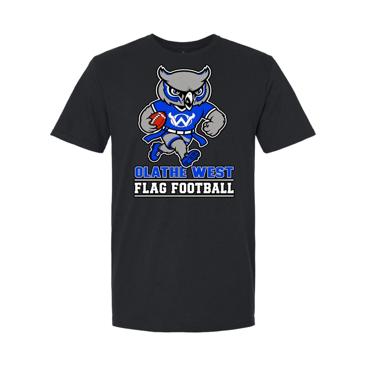 2026 - Olathe West Flag Football - Gildan Softstyle, Color: Black, Size: Youth Small
