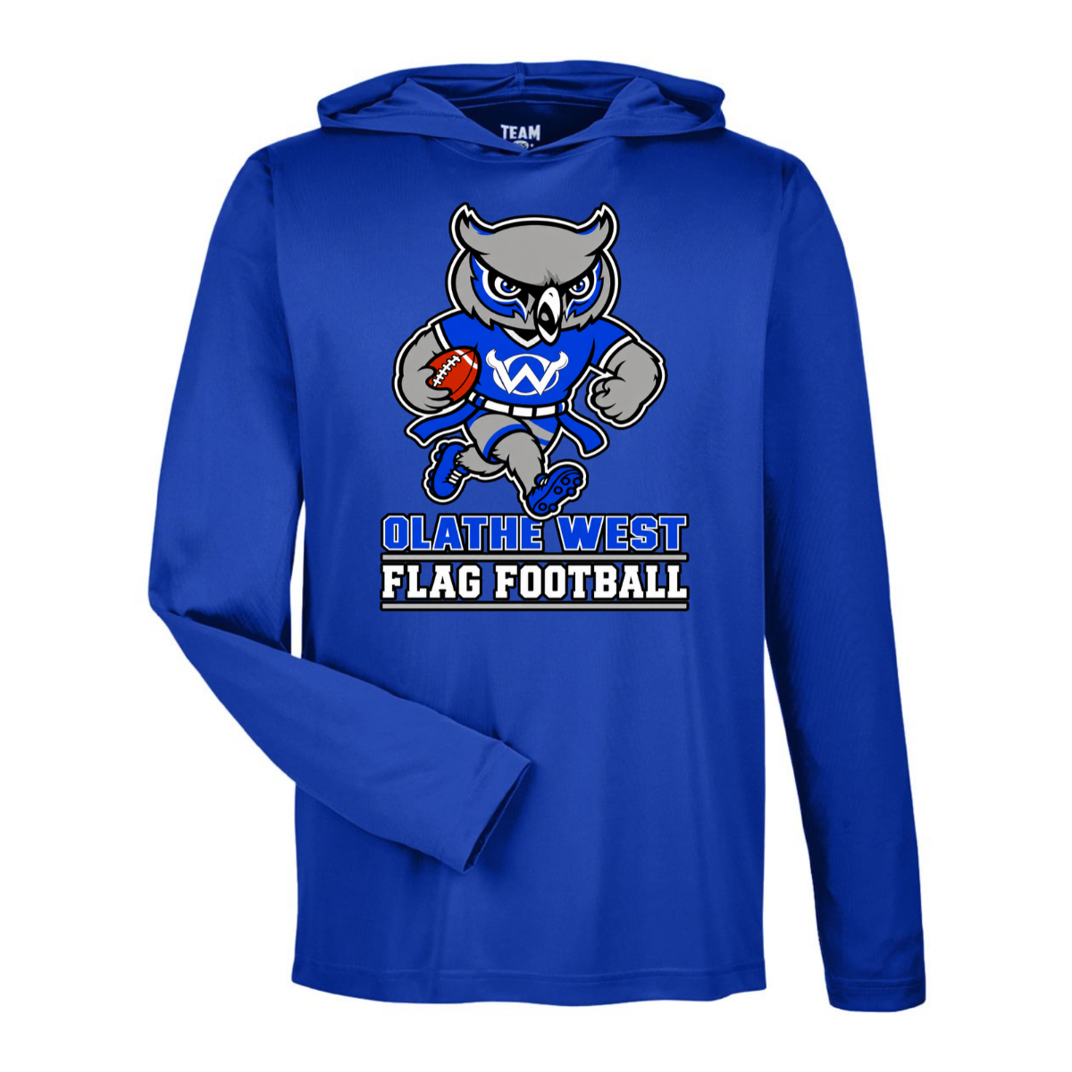 2026 - Olathe West Flag Football - Team 365 Polyester Hoodie, Color: Royal, Size: Youth Small