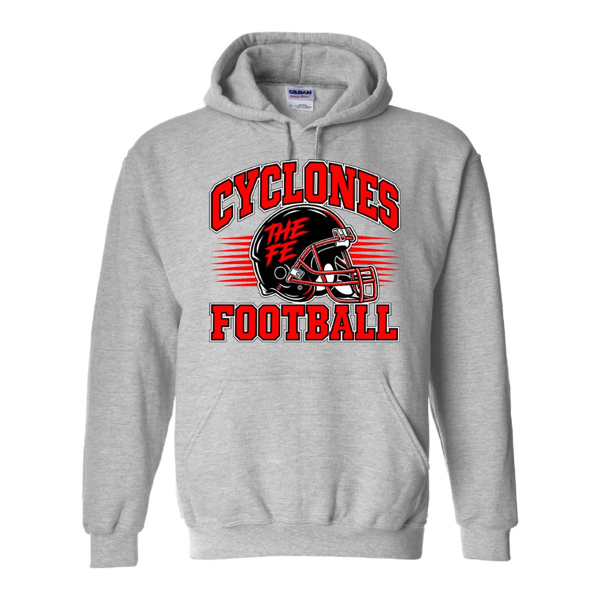 2026 Santa Fe Trail Football Helmet - Gildan Heavy Blend Hoodie, Color: Sport Grey, Size: YS