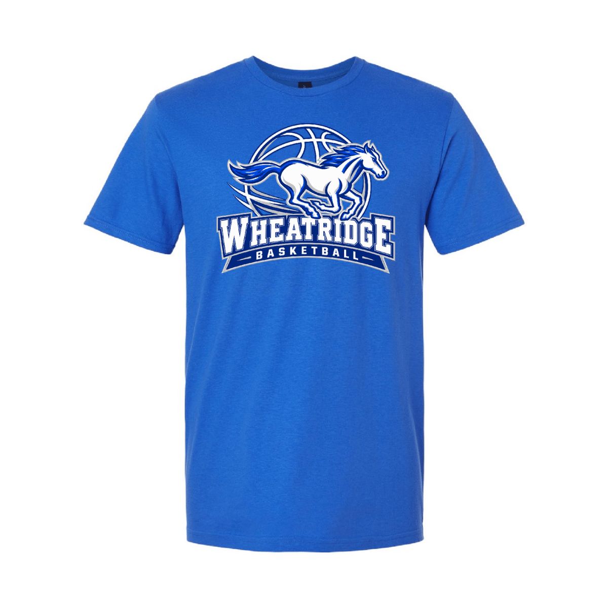 Wheatridge Basketball - Gildan Softstyle Cotton  Tee, Color: Royal, Size: Youth Small