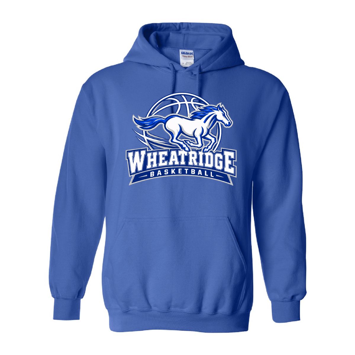 Wheatridge  Basketball - Gildan Heavy Blend Hoodie, Color: Royal, Size: YS