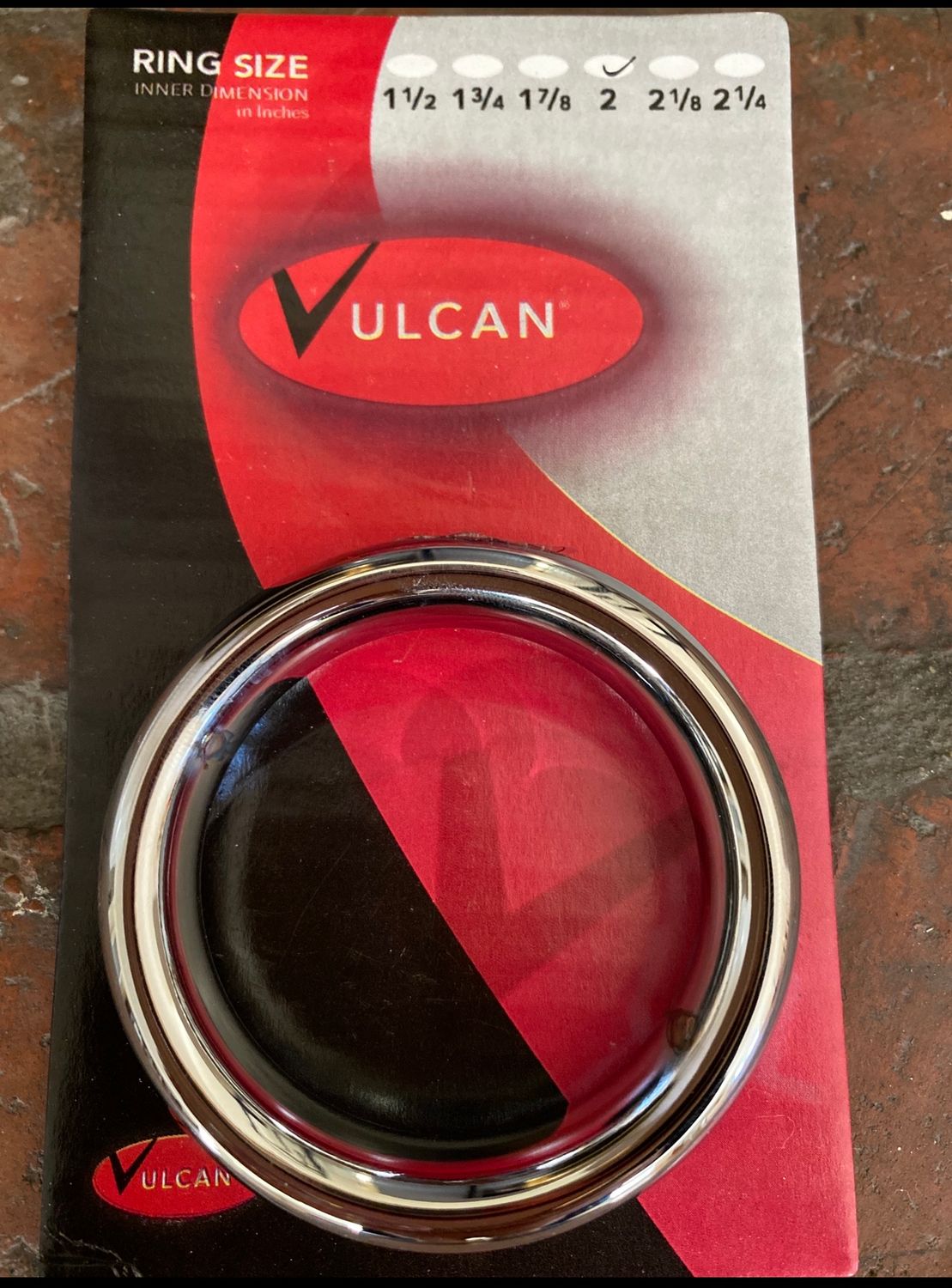 Vulcan Beveld 2&quot; Metal Cock Ring, Size: 2&quot;