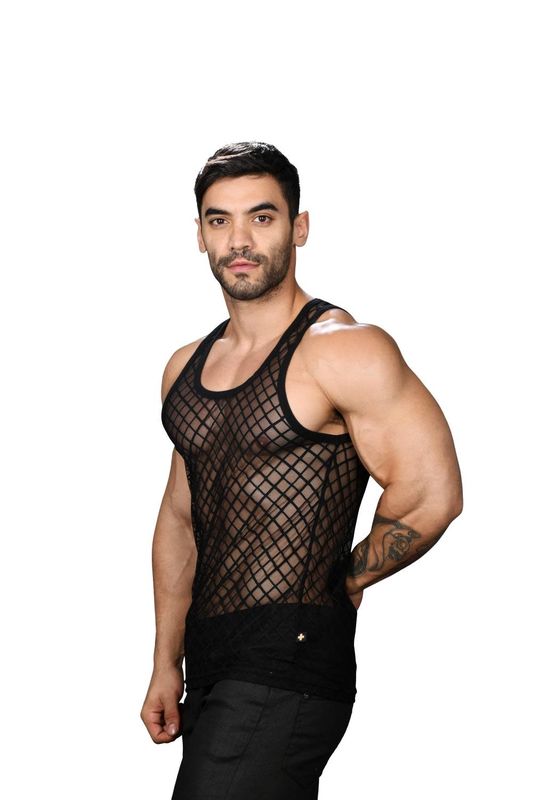 Lattice Lace Sheer Tank