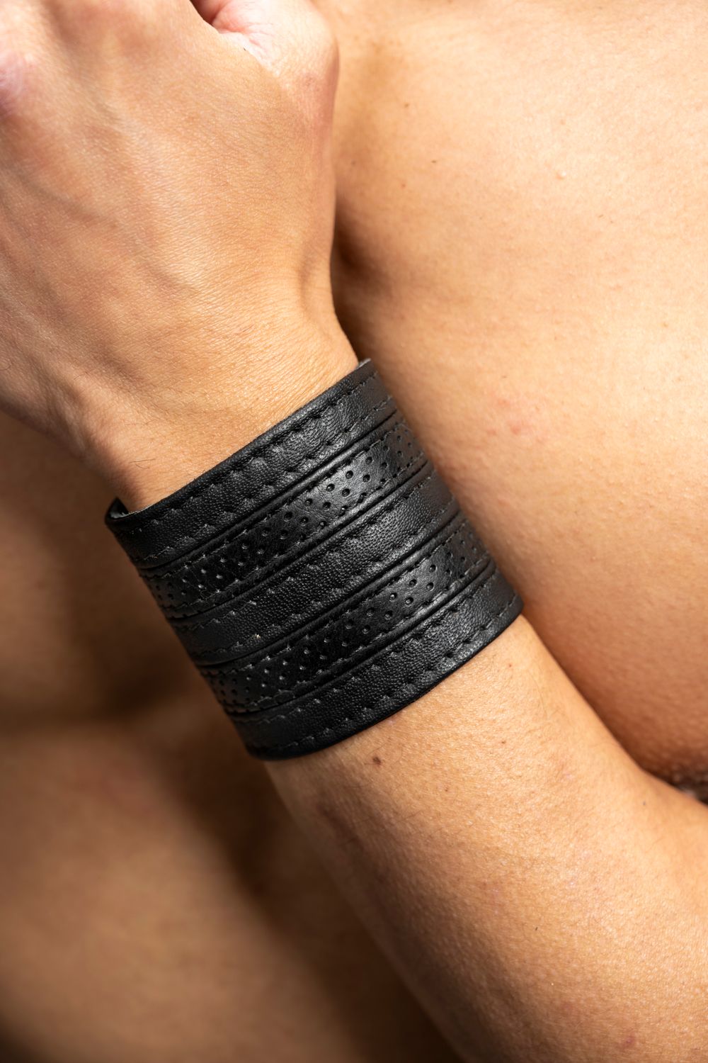 Leather color Bracelet , Color: Black