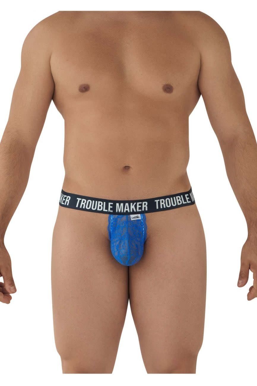 Trouble Maker Lace Thong, Color: Dark Blue, Size: Small/Medium