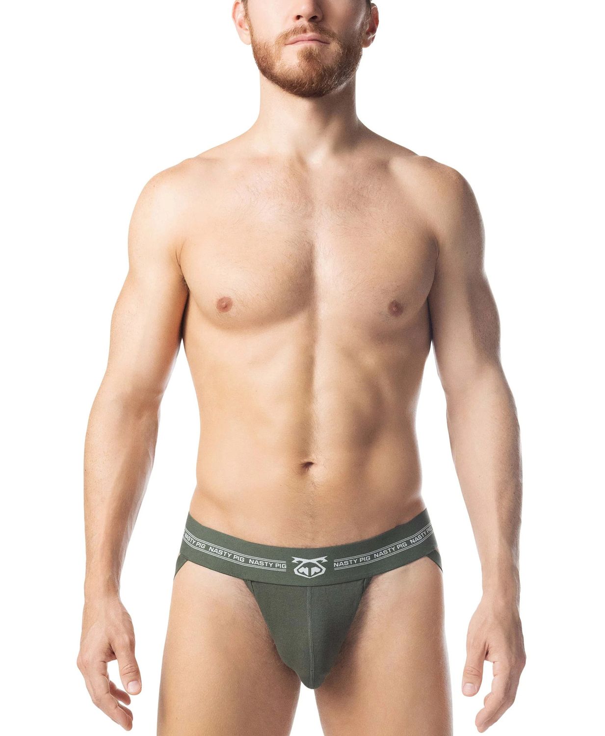 Core Jock Strap - Army Green/White, Size: Small