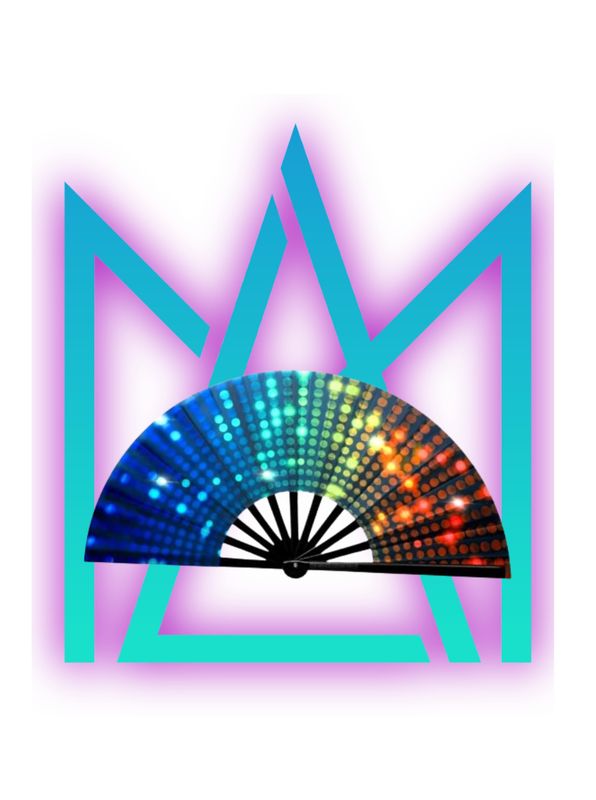 Rainbow Disco Snapping Fan