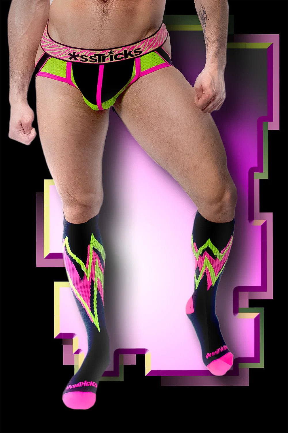 Prismatik Socks, Color: Black/Neon