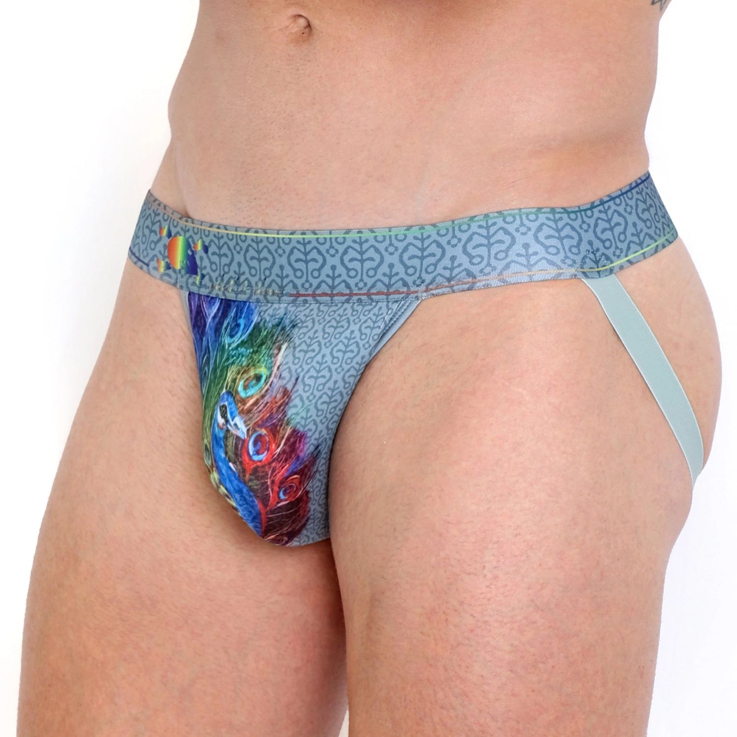 Peacock Rainbow Thong, Size: Medium