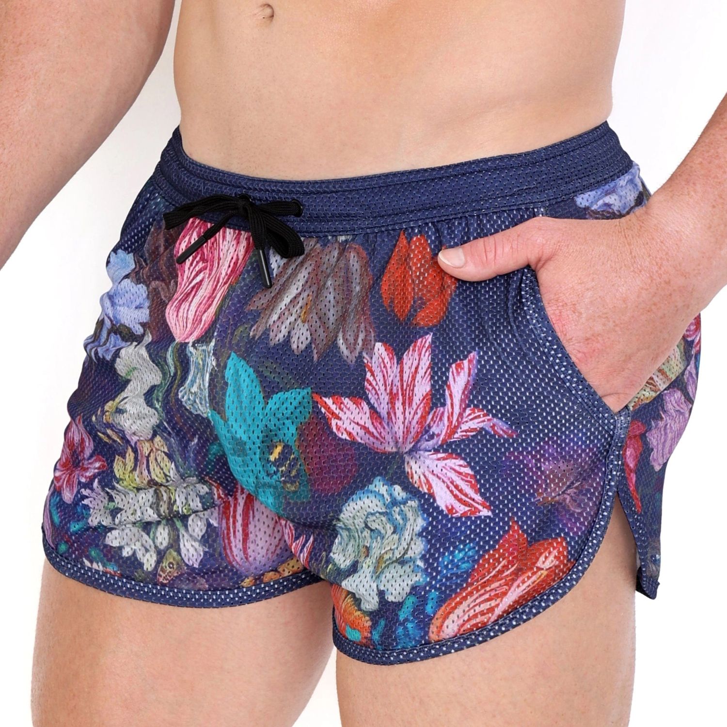 Hand painted Floral Bouquet Shorts, Size: Small
