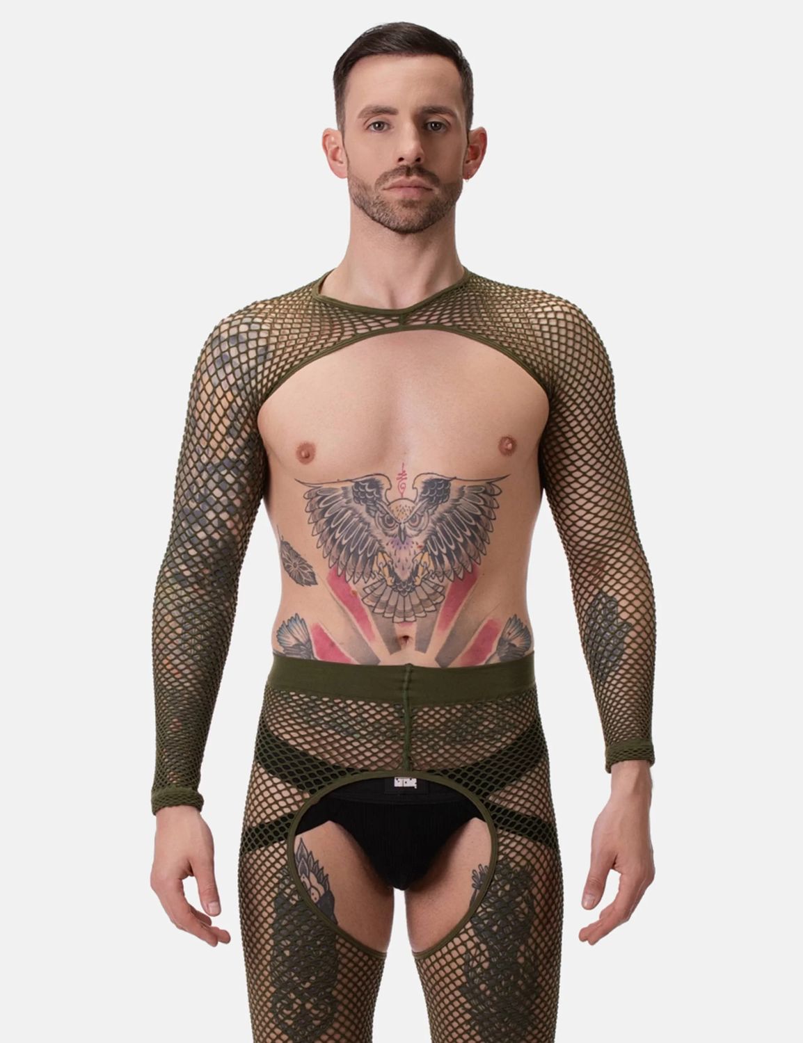 Poggio Fishnet Sleeves, Color: Army, Size: S/M