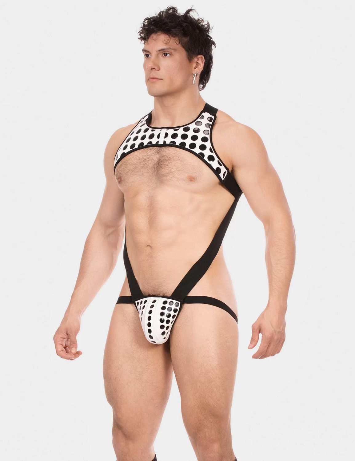Lola Body Harness - Black/White, Size: S/M
