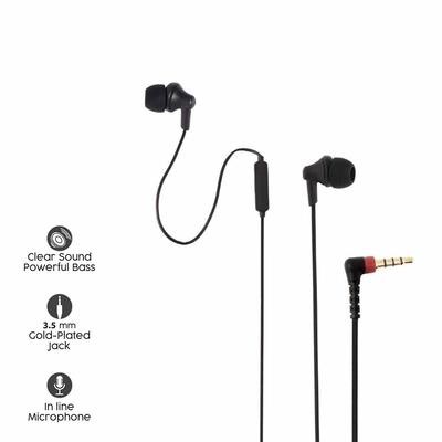 Sound One 616-P Earphones with Mic, Black Sound One 616-P Earphones with Mic, Black
