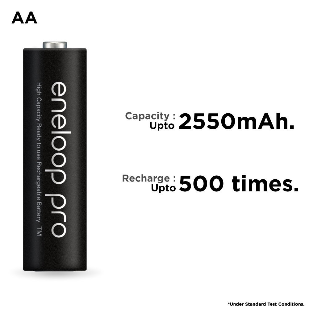 Panasonic Eneloop Pro AA, 2550mAh Rechargeable 4-Battery Panasonic Eneloop Pro AA, 2550mAh Rechargeable 4-Battery