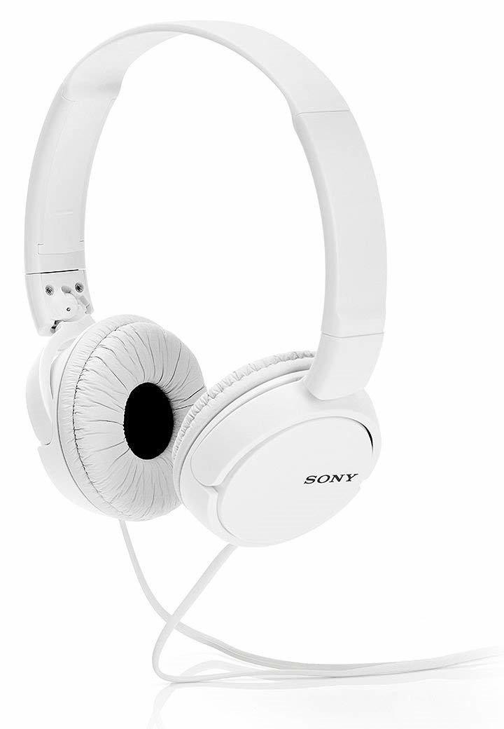 Sony MDR-ZX110 On-Ear Stereo Headphones, White, without mic