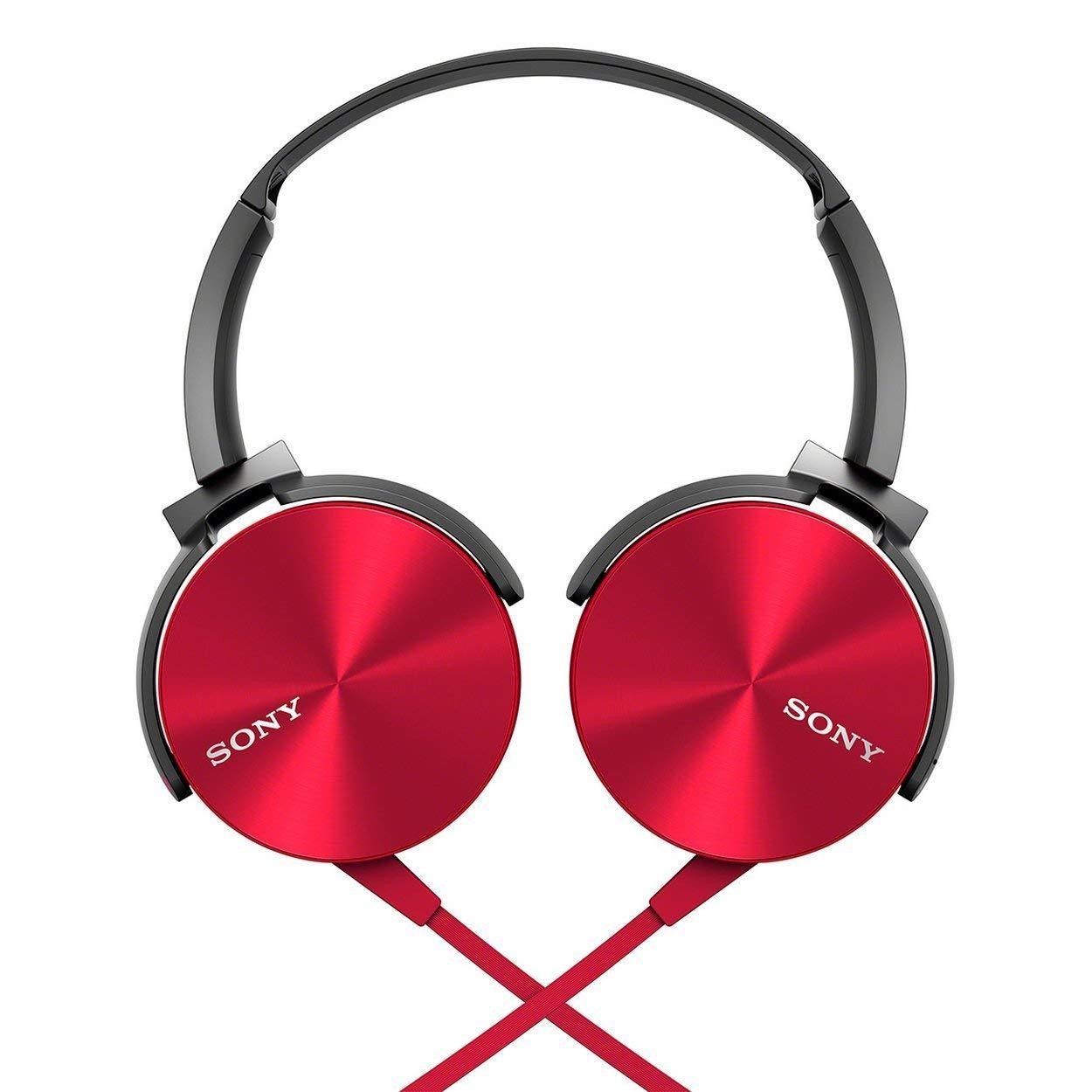 Sony MDR-XB450 On-Ear Headphones Without Mic, Red